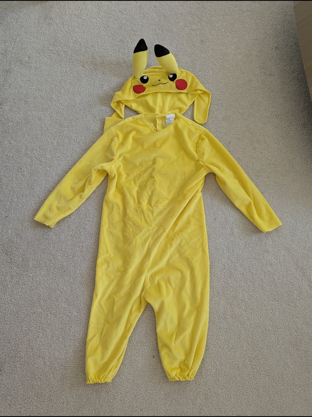 Halloween Costume Pikachu One-Piece Footie with Character Hood